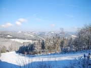 View from the observation terrace onto the upper ski slope