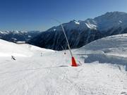 Snowmaking with snow lances in the ski area