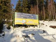 Slope signage in the Černá hora ski area