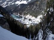 View of the accommodations at the Enzingerboden valley station