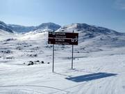Slope signage in the Riksgränsen ski area