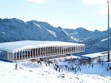 New construction of the Grüneck mountain restaurant