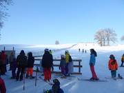 Hustle and bustle at the ski lift