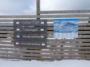 Slope map and signage at the mountain station Funäsdalsberget