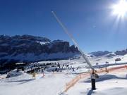 Snowmaking with snow lances in the Gröden ski area
