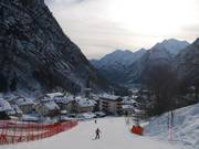 Shortly before the end of the 8 km long descent in Alagna