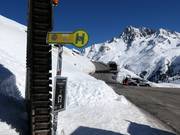 Ski bus stop at the Ochsenalm