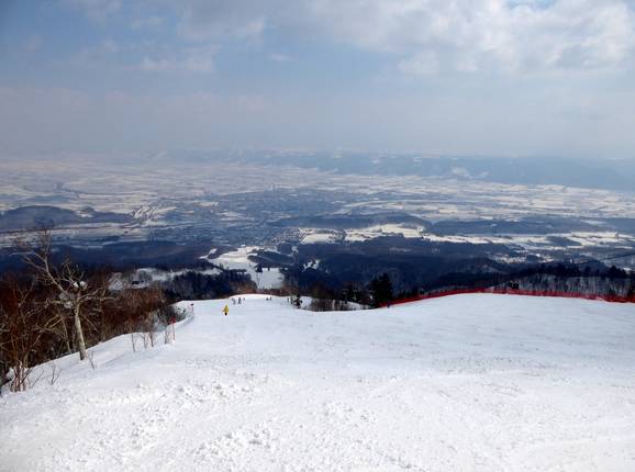 View from the mountain station of the Kitanomine gondola lift