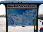Slope map in the ski resort