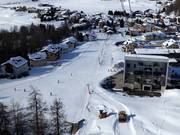 Beginner lift Cristins at the Corvatsch valley station Surlej