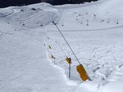 Snowmaking with lances on the Lauchernalp