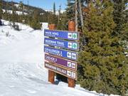 Slope signage in the Big Sky ski area