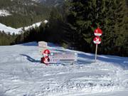 Slope signage in the ski resort