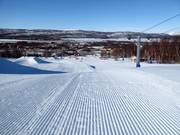 Perfect slope grooming in the Hemavan ski resort