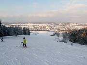 View of the ski slope from the mountain station