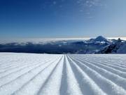 Perfect slope grooming in the Whakapapa ski area