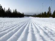Perfectly groomed slope in the Idre Himmelfjäll ski area
