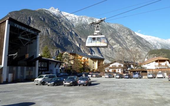 Tirol West: access to ski resorts and parking at ski resorts – Access, Parking Venet – Landeck/Zams/Fliess