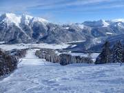 View over the ski resort from the ski route