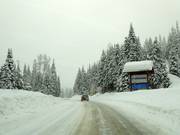 Mountain road up to the Whitewater ski area