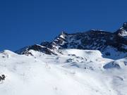 View of the mountain station of the highest cable car in South Tyrol