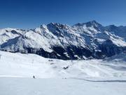 View from Corne de Sorebois over the Zinal ski area
