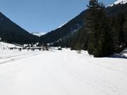 Cross-country trails in Bansko at the mountain station of the gondola lift