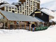 The restaurant Cowclub at the valley station of the Belvédère platter lift