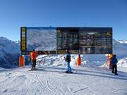 Exemplary orientation board with up-to-date operational information in the ski area