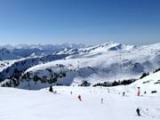 Magnificent panorama in Damüls on the Spitzagrätli descent