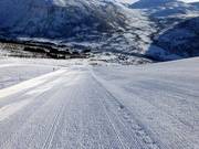 The steeper slopes are also perfectly prepared with great effort.