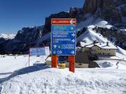 Slope signage in the Gröden ski area