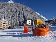 High-performance snow cannon in the Gargellen ski area