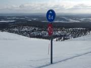 Slope signage in the Levi ski resort