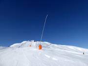 Snowmaking with lances in the Obersaxen ski area