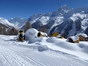 The snow cannons are waiting for their next use