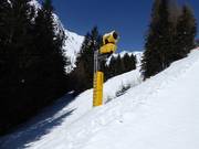 High-performance snow cannon on the valley run
