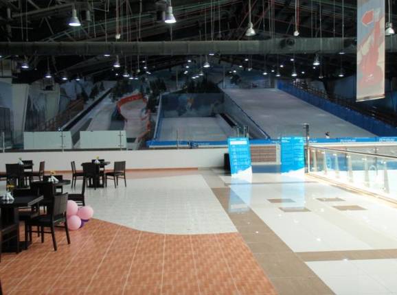 View of the dry ski slope area