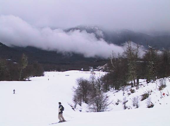 Wide slope in the Chapelco ski area