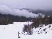 Wide slope in the Chapelco ski area
