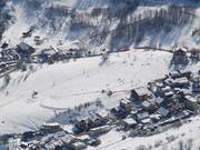 The local practice slopes of Saint Sorlin from a bird's eye view