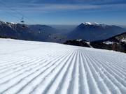 Perfectly groomed slope at the Längenfelderbahn