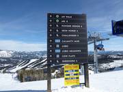 Slope signage in the Big Sky ski area