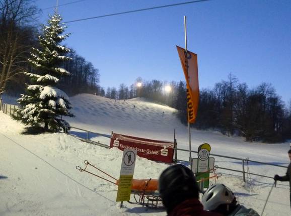 View from the lift entrance onto the piste