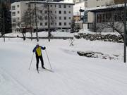The cross-country trails pass directly by Jakobshorn.