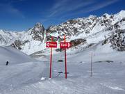Slope signage in the Hohsaas ski area