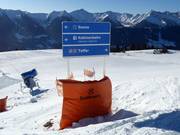 Slope signage in the ski area at Rosskopf