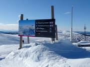 Slope map and signage at the mountain station