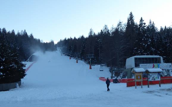 Biggest height difference in the Nonsberg Group – ski resort Mendelpass – Monte Roen