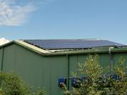 Photovoltaic system on the roof of the ski hall
